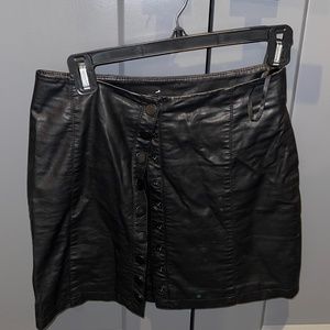 Free People - Button Up Leather Skirt